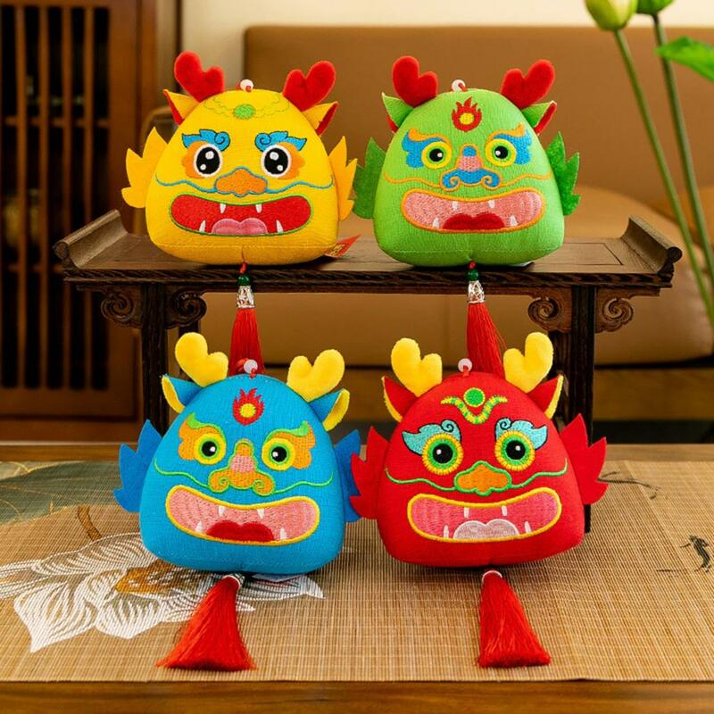 Мультяшный китайский дракон подвесной декор с кисточкой 2024 Год Дракона Новый год 3D плюшевый дракон кукла орнамент Весенний фестиваль подарок