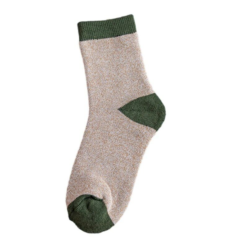 E15E 1 paire chaussettes en laine pour hommes, chaussettes randonnée chaudes, épaisses confortables, chaussettes douces