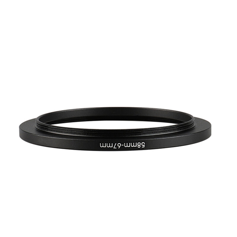 Aluminiowy czarny filtr stopniowy 58mm-67mm 58-67mm 58-67mm 58 do 67 Adapter obiektywu do obiektywu aparatu Canon Nikon Sony DSLR