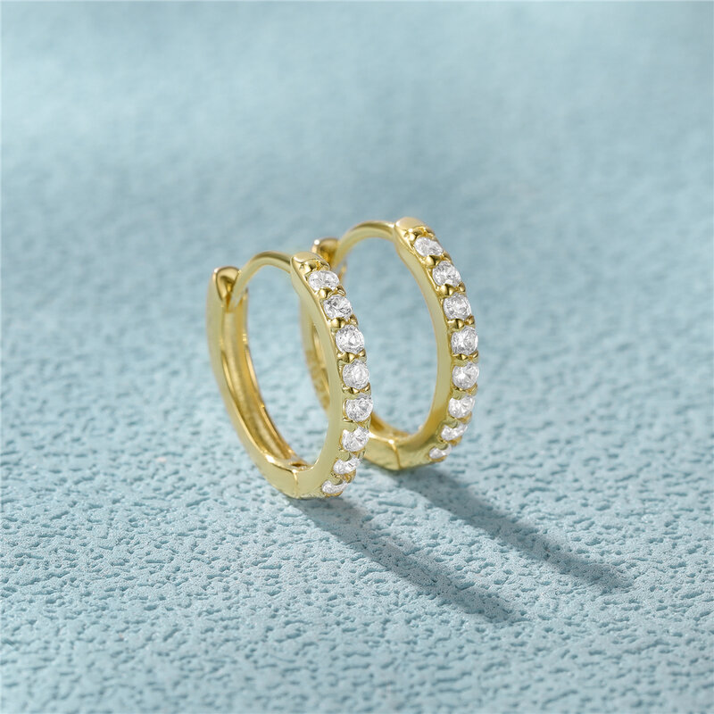 ROXI orecchini a cerchio piccoli Huggies semplici e adorabili orecchini a cerchio in zircone con cerchio rotondo per donna gioielli in argento Sterling 925