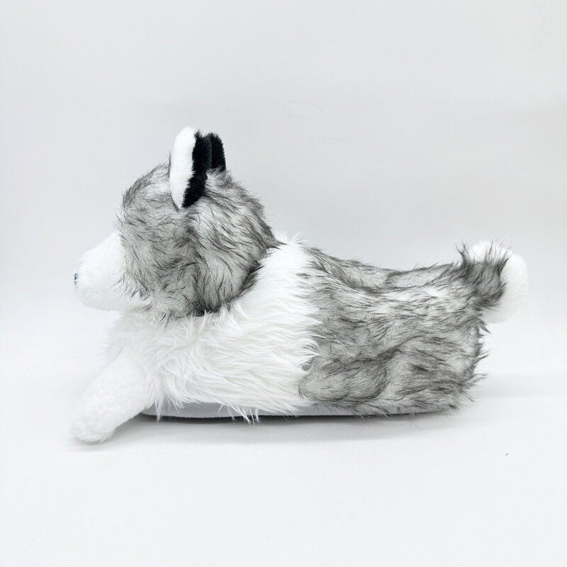 Simulierte graue Wolf kreative Hausschuhe bequeme Zuhause Damenschuhe weiche und warme hochwertige Plüschs chuhe