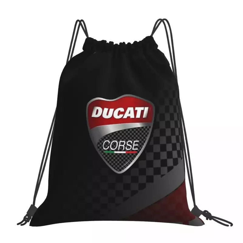 Ducati Corse Logo Design Kunst Rucksack Kordel zug Taschen Kordel zug Bündel Tasche Sporttasche Bücher taschen für Mann Frau Studenten