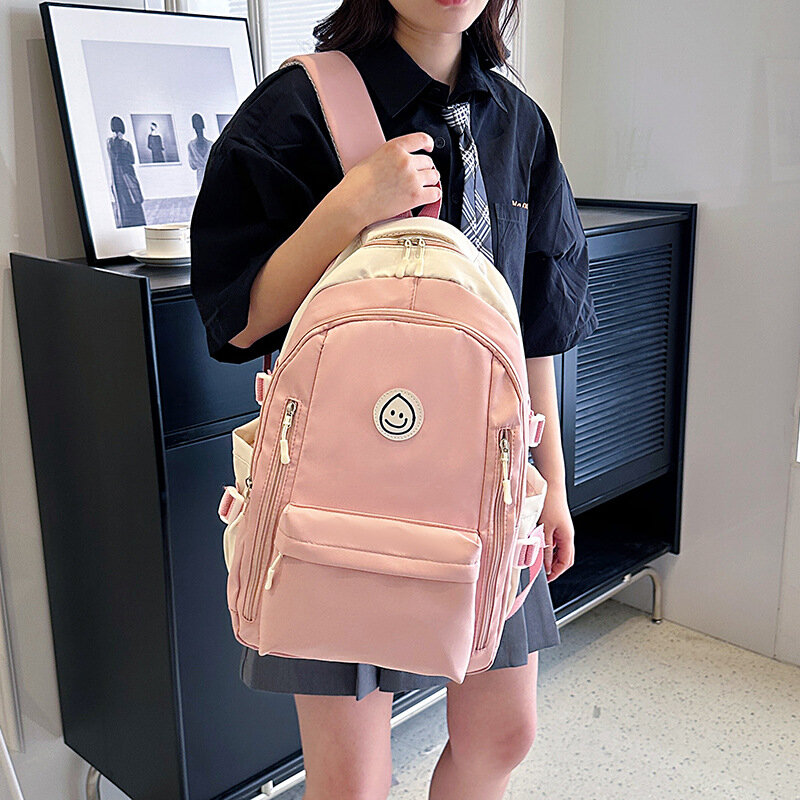 High Quality New Waterproof Nylon Women Backpack Female Travel Bag Backpacks Schoolbag for Teenage Girls Solid Color Bookbag