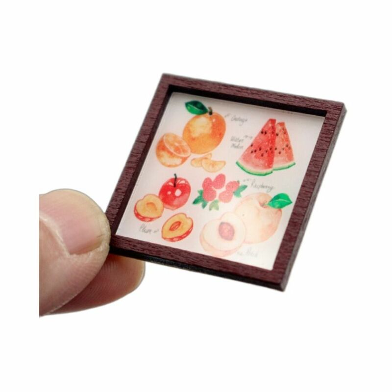 Wooden Dollhouse Mini Frame Mural Funny Square for 1/3, 1/6 BJD Wall Painting Miniature Kids Toys Supplies Children