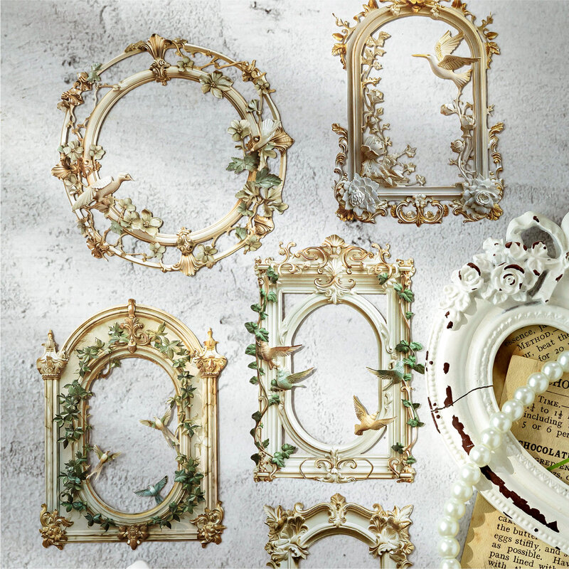 Série de papier décoratif rétro doré blanc, série uno, sous-mémo, 12 pièces