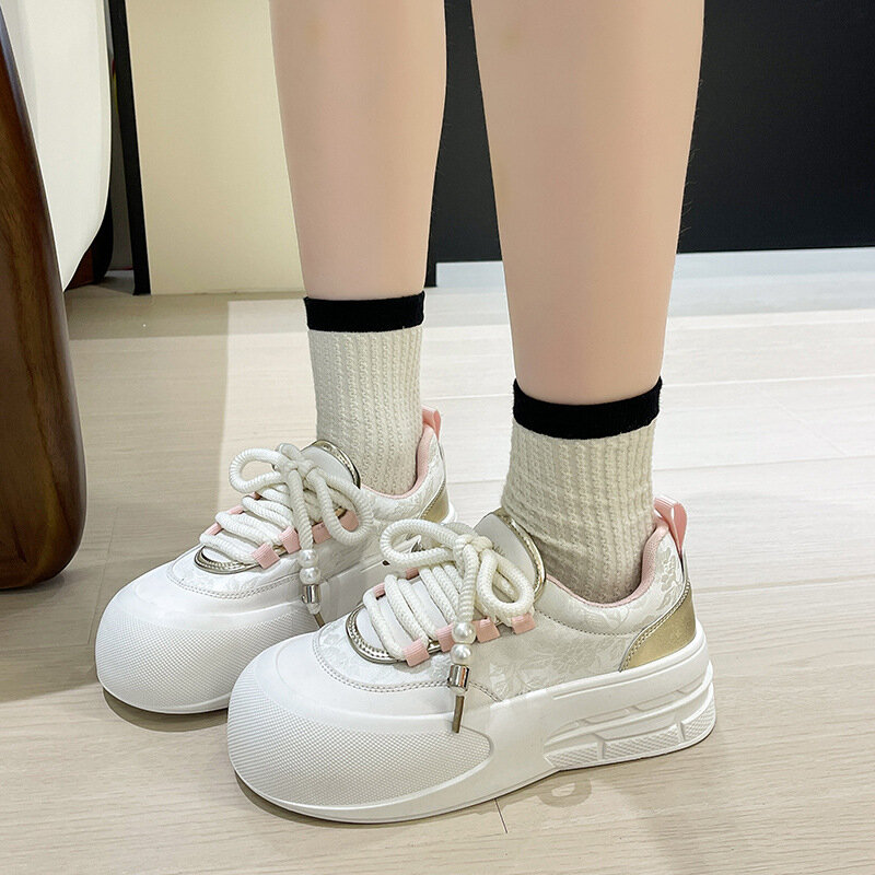 Женские кроссовки на платформе Comemore, повседневные легкие туфли на толстой подошве, весенний сезон 2024