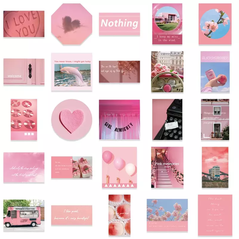 50 szt. Słodkie dziewczyny różowe naklejki Graffiti walizki na laptopa Scrapbooking Notebook dziewczyny zabawki dekoracyjne naklejki