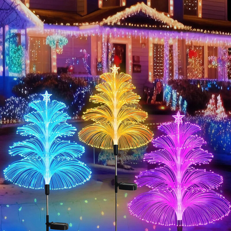 Luces solares navideñas para jardín, luces de medusas impermeables para exteriores, decoración de paisaje de jardín, luces de césped, decoración de patio