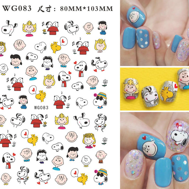 Kawaii Snoopy Plushie Cartoon Cute Dolls Ins Naklejki na paznokcie dla dzieci Naklejki na paznokcie Anime Pluszowe zabawki na prezent urodzinowy dla dziewczynki