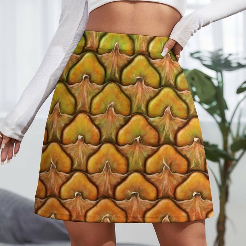 Minifalda con textura de frutas y piña, falda kawaii, moda japonesa, S/S, 2015