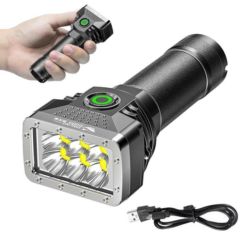 Linterna LED de alta potencia recargable, antorcha de mano con Zoom para acampar, senderismo, uso de emergencia en el hogar al aire libre