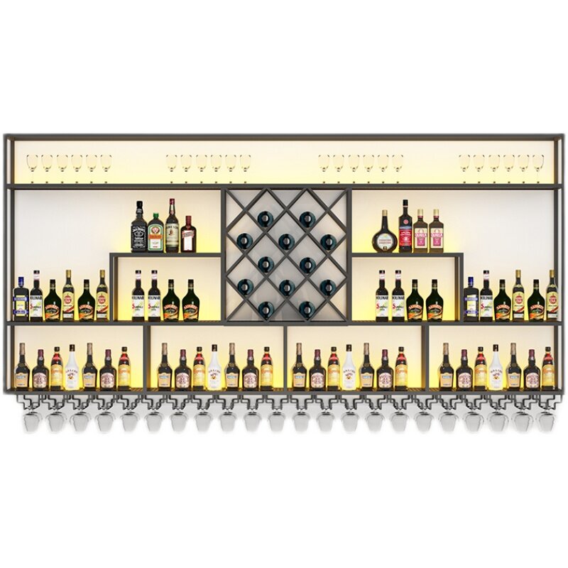 Wandgemonteerde Cocktail Wijnkasten Moderne Drank Display Unieke Wijnkasten Opslag Metalen Stojak Na Wino Keukenmeubelen