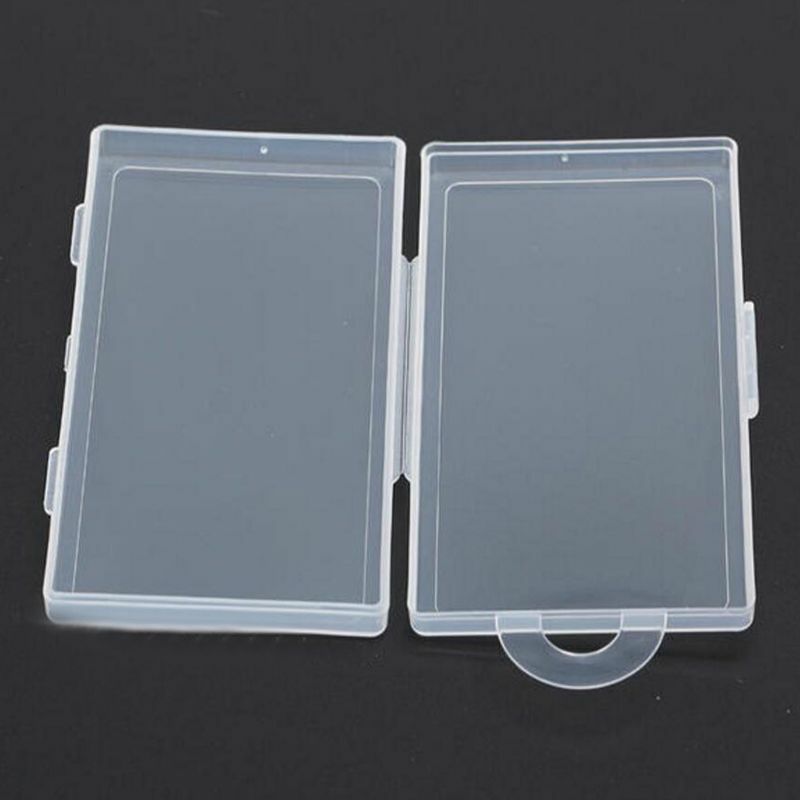 Cajas de plástico plegables transparentes y finas para almacenamiento de joyas, embalaje de 11,5x6,1x1,3 cm, piezas pequeñas, gran oferta