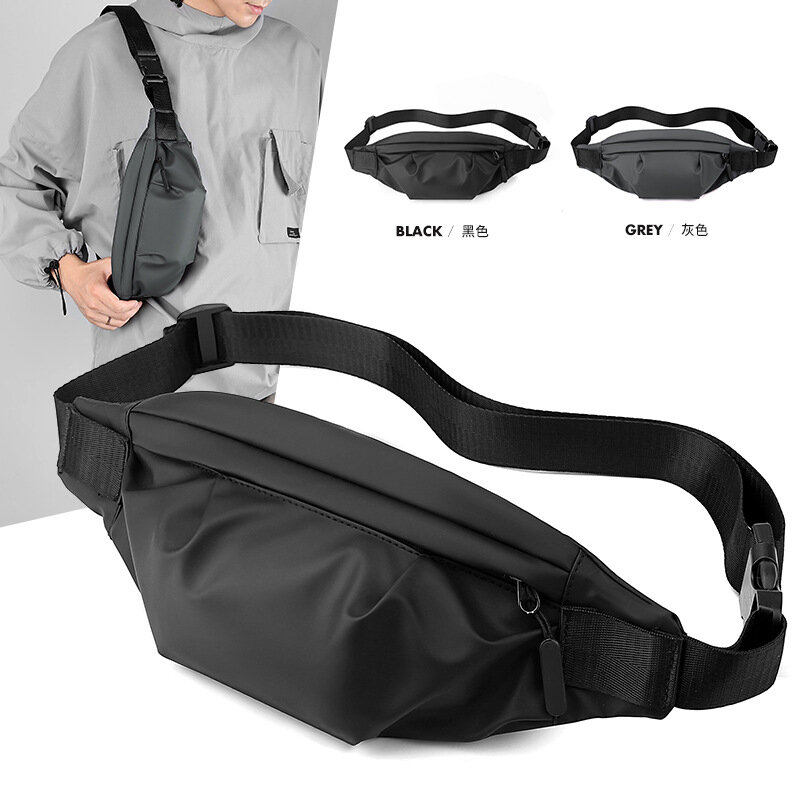 Chest Bag Large Capacity Crossbody Bag Unisex Fashion Simple Solid Color Nylon Zipper Portable Storage Bag Phone Pouch All-match