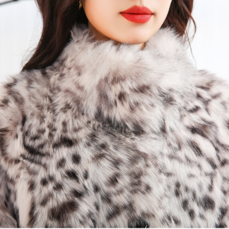 Mantel bulu imitasi untuk wanita, mantel panjang longgar modis warna-warni tebal hangat Shaggy parka Musim Dingin 2023, pakaian luar desain mewah kasual
