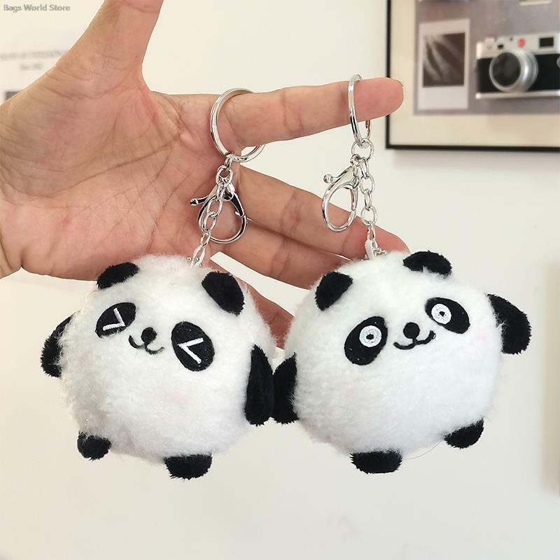 1PC Cartoon Cute Panda peluche portachiavi zaini borsa per auto portachiavi uomo donna Charm Panda pendenti regalo di compleanno zaino ornamenti