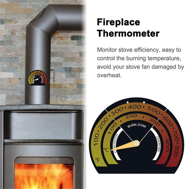 Termometer kompor magnetik, kompor Oven perapian termometer portabel untuk kompor Gas pembakar kayu