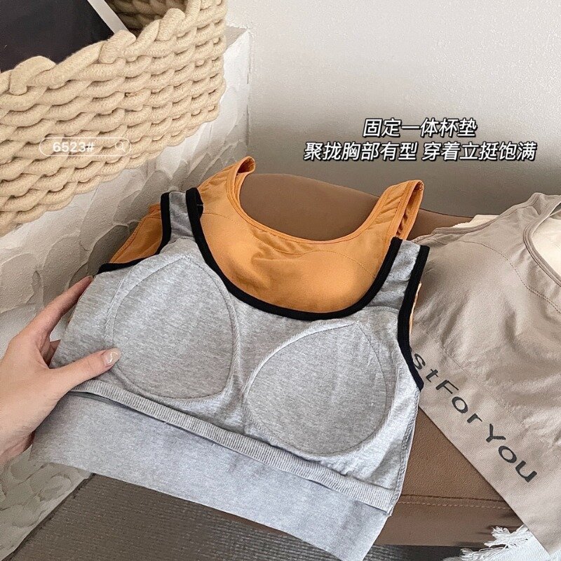 New casual fixed with breast pad letter back underwear women with chest wrap outer wear with a wide shoulder back center