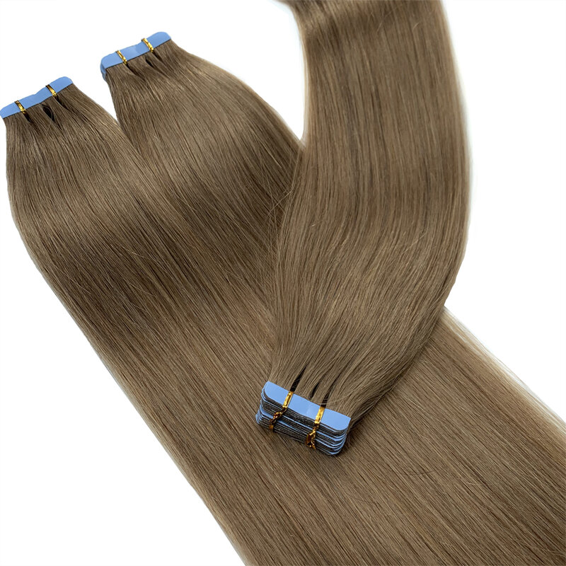 NNHAIR-extensiones de cabello humano 100% Remy, cinta Invisible, 20 piezas sin huellas, 14 pulgadas-24 pulgadas, 30G-70G