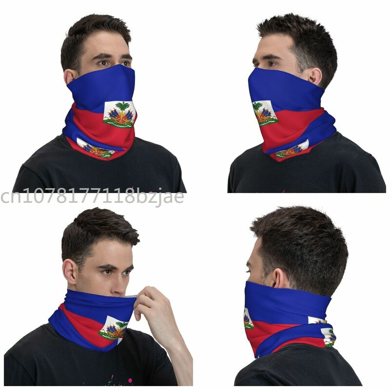 Бандана с флагом гаити, зимняя теплая мужская шейная повязка с защитой от ветра, шарф для лица для походов, гетры, повязка на голову