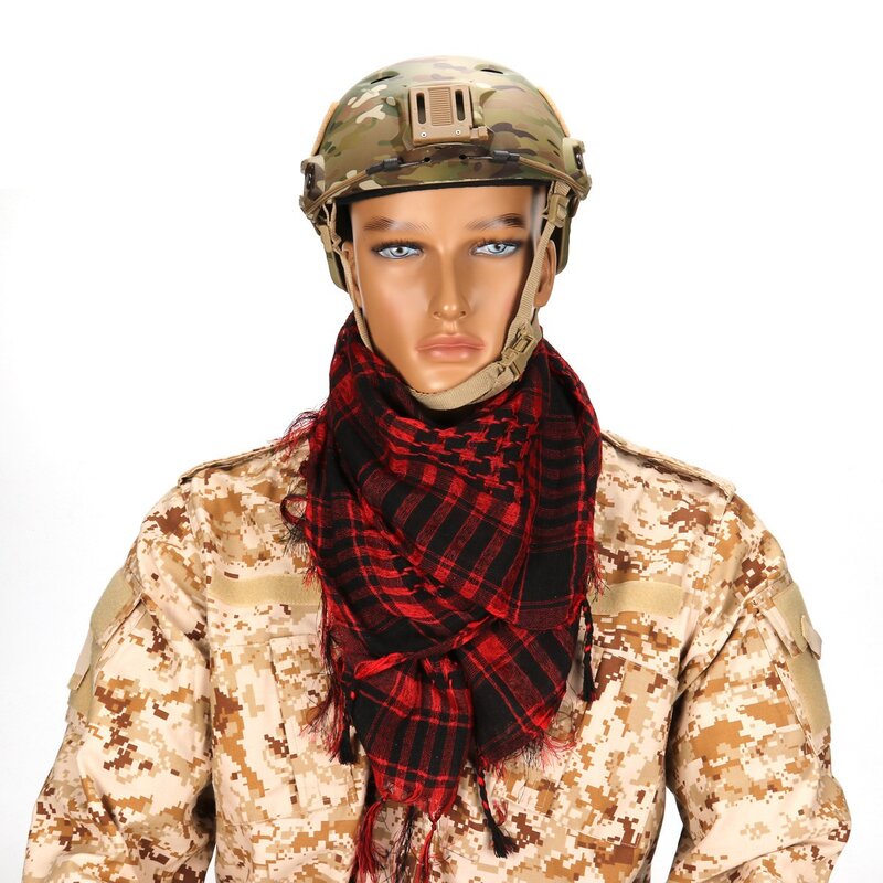 Syal Arab gurun taktis pria wanita, syal hijab dekorasi CS mendaki tahan angin militer Windproof untuk pria wanita