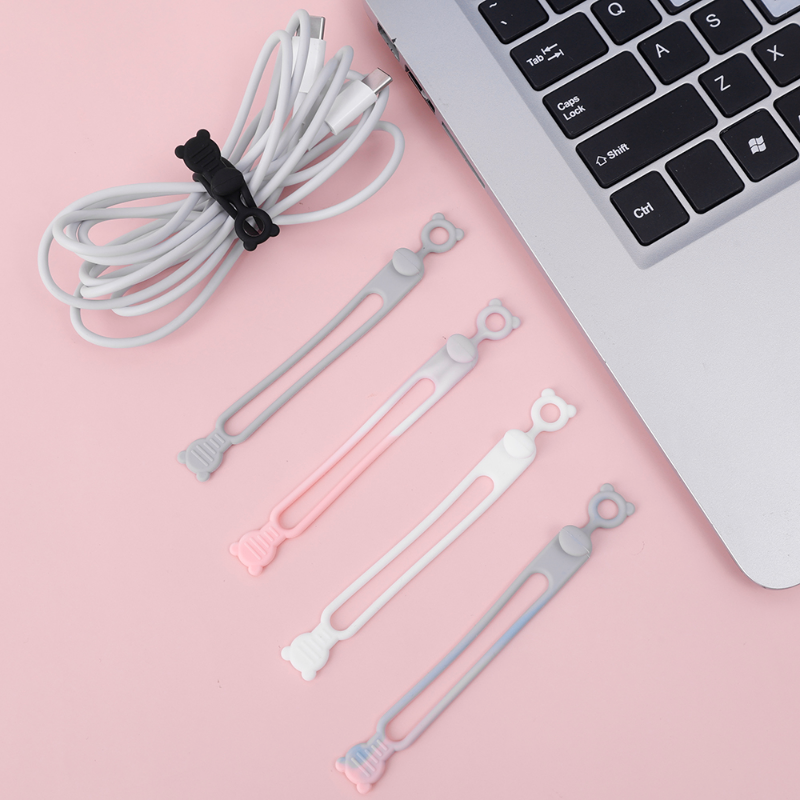 Silicone Cable Organizer Strap Reusable Phone Data Cord Cable Winder Earphone Wire Storage Cable Tie Mouse Charging Line Clip