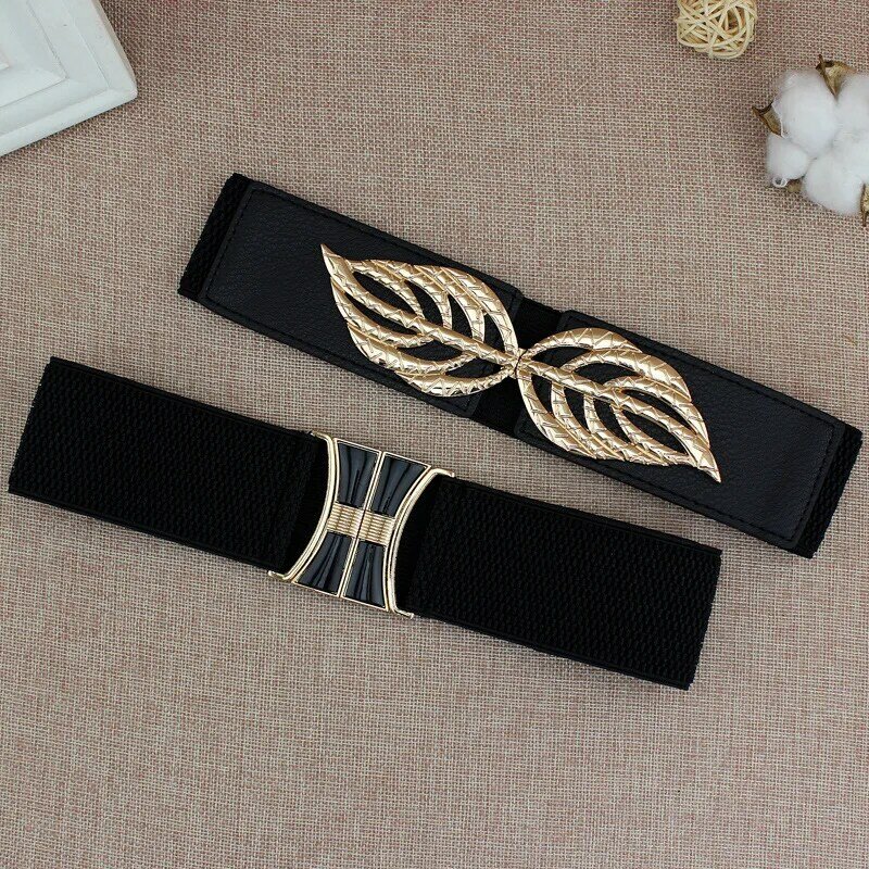 Four Seasons Casual Ladies' Elasticated Stretch Waist Band with Dress Fashion Rubber Belt New Decorative Belt Belts for Women