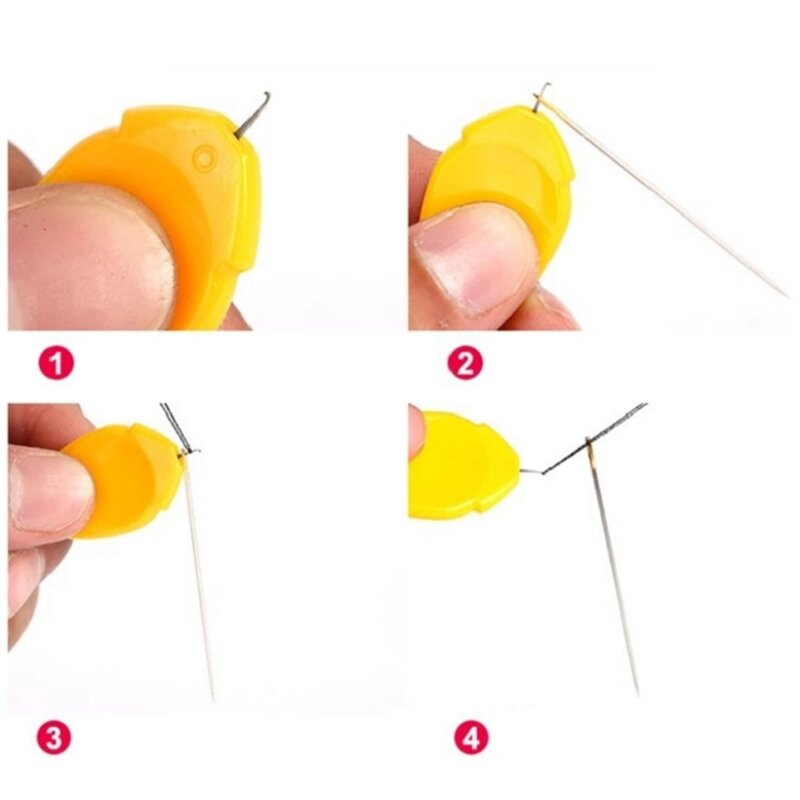 Enfiador agulha para costura manual, 10 peças fio plástico, faça você mesmo, agulha simples