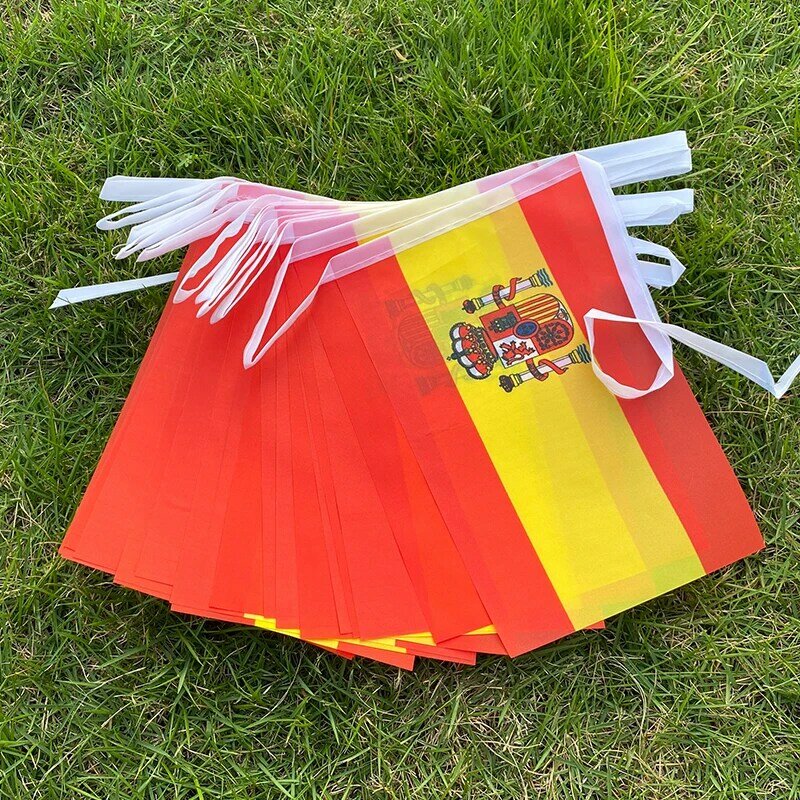 Ahilxemrbrae-Banderoles espagnoles, 5m, 20 pièces/lot, drapeaux à cordes, bannière, fête de festival, décoration de vacances