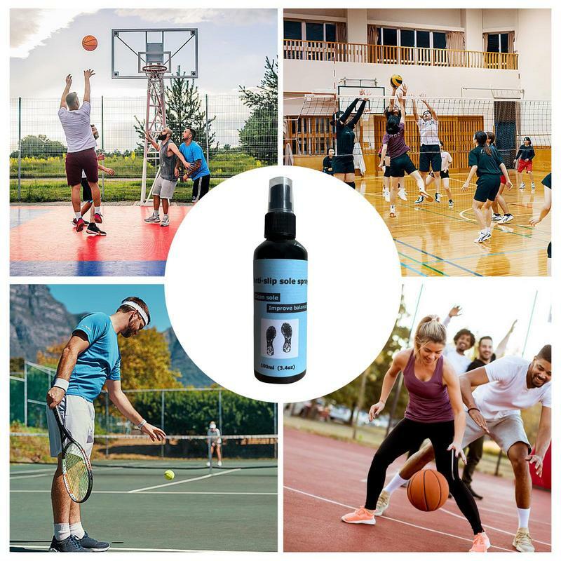 Basketball Shoe Grip Spray 100ml Anti-Slip Sole Spray Spray For Basketball Shoes Shoe Sole Protector Improves Traction Cleans &