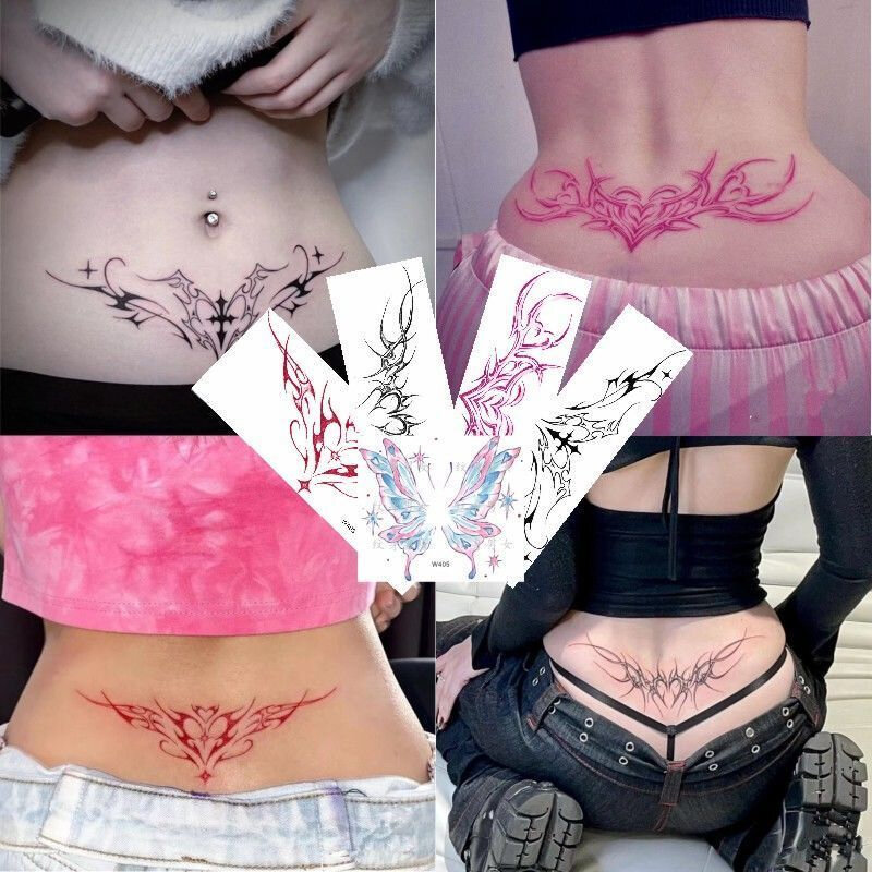Sexy Succubus Temporary Tattoo Art Cartoon Anime Fake Tattoo Lasting Tatoo Sticker Abdomen Waterproof Tatuajes Temporales