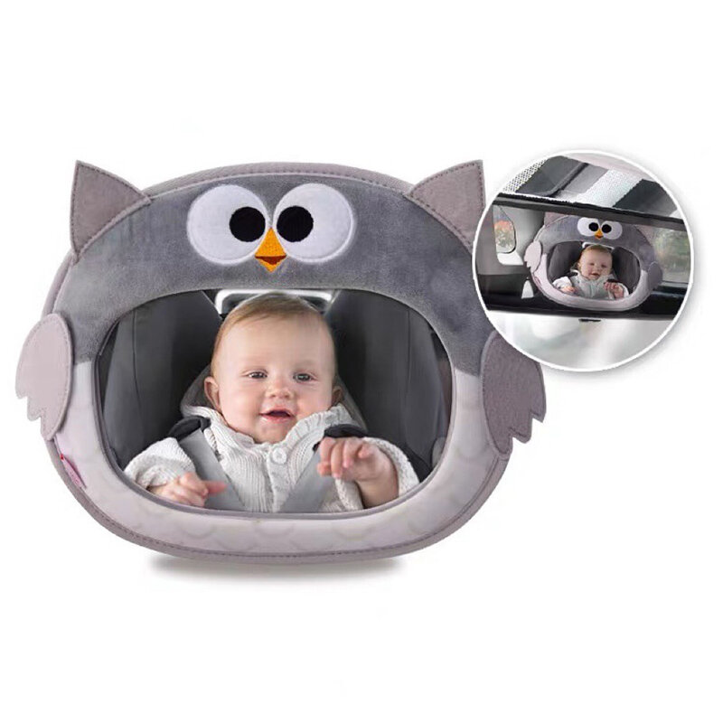 Specchietto retrovisore appeso per neonato Auto simpatico cartone animato animale peluche ciondolo per Auto seggiolino di sicurezza per bambini osservazione specchietto retrovisore per bambino