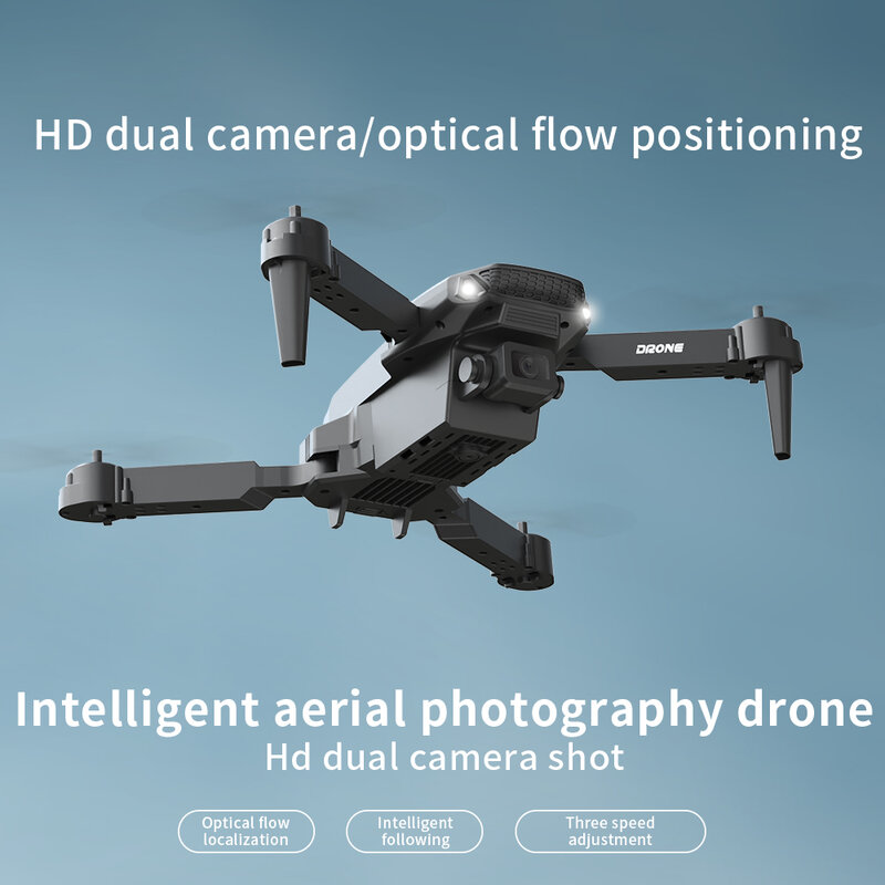 Brinquedo de Controle Remoto, E88pro Drone, Fluxo Óptico, 4K Dual Camera, Quadcopter Aéreo, Altura Fixa, E525