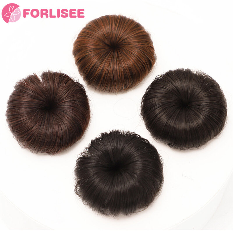 FORLISEE Ancient Style Children's Hair Accessories Ball Head Wig Bag Wig Ring Bun Flower Hairpin Straight Hair Bag