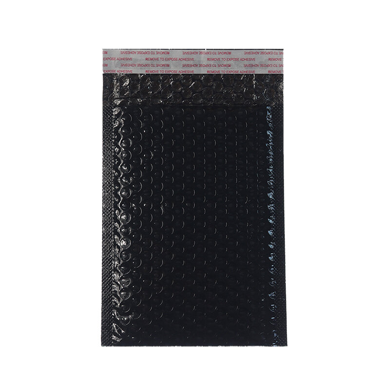 Enveloppe postale rembourrée en mousse anti-collision, ensemble noir, poudres, emballage cadeau, sac zippé, bulle, 10 pièces