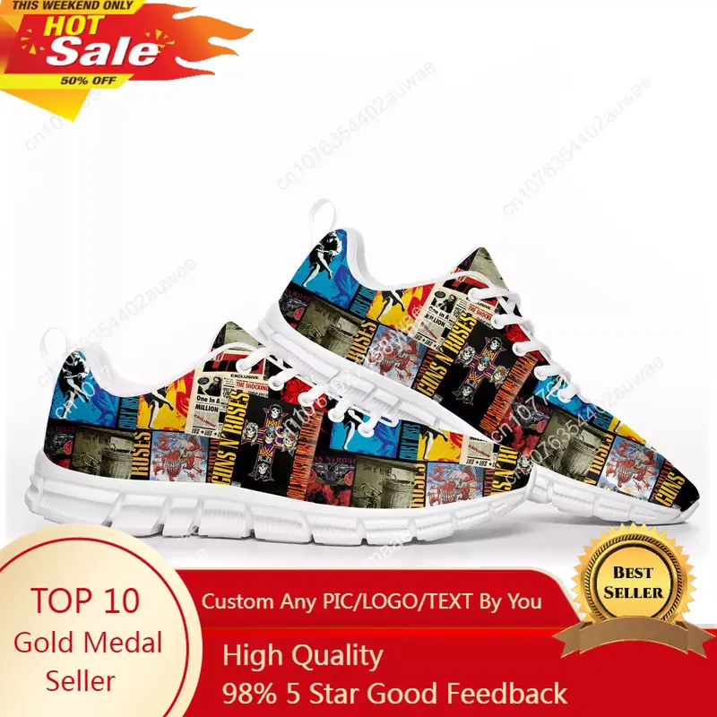 Guns N Roses Heavy Metal Rock Band Sports Shoes Mens Womens Teenager Kids Children Sneakers Custom High Quality Couple Shoes