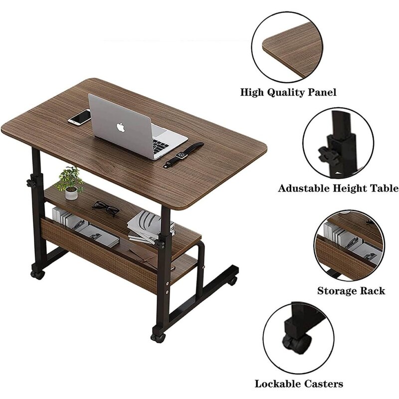 Компьютерный стол, вертикальный регулируемый стол для ноутбука для небольших помещений, портативный Рабочий стол для учебы