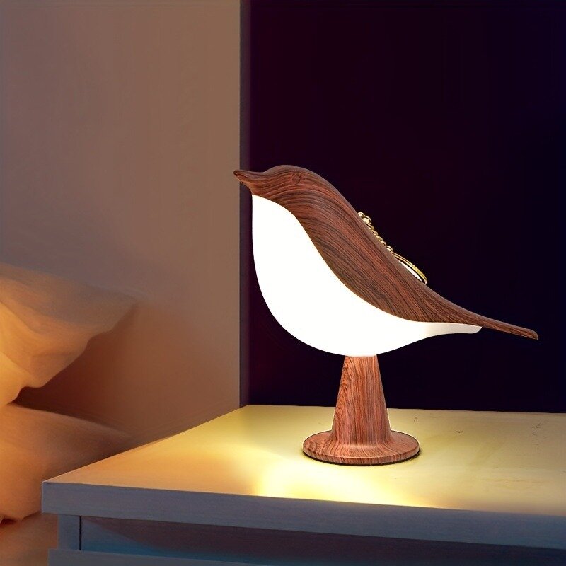Magpie pássaro ajustável luz noturna, luz de mesa recarregável, adequado para quarto, escritório, luzes decoração do pátio