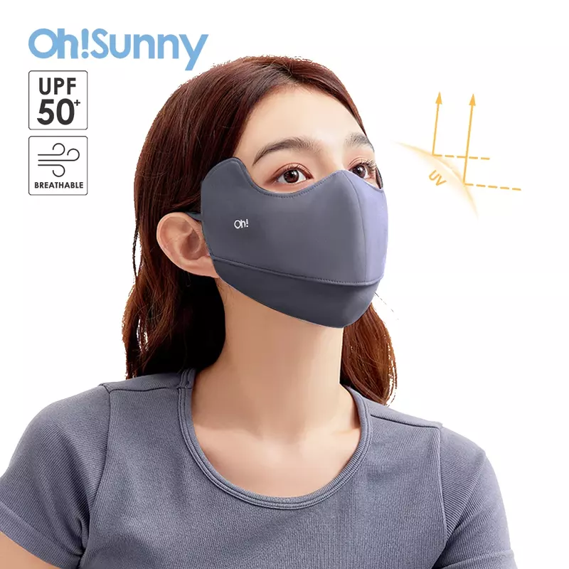 Ohsunny feminino sol máscara protetora nova upf 50 + respirável lavável secagem rápida canthus proteção para ciclismo ao ar livre