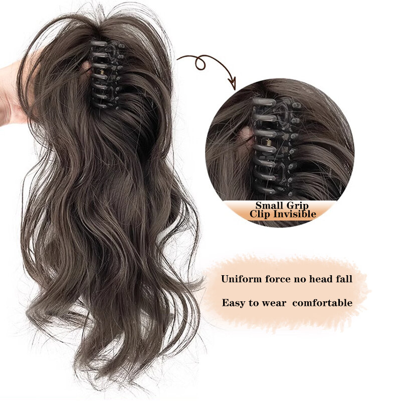 MSTN  Synthetic Ponytail Claw Clip Ponytail Extensions Short Curly Ponytail Natural Wig Ponytail Ladies Ponytail Black Hair Clip