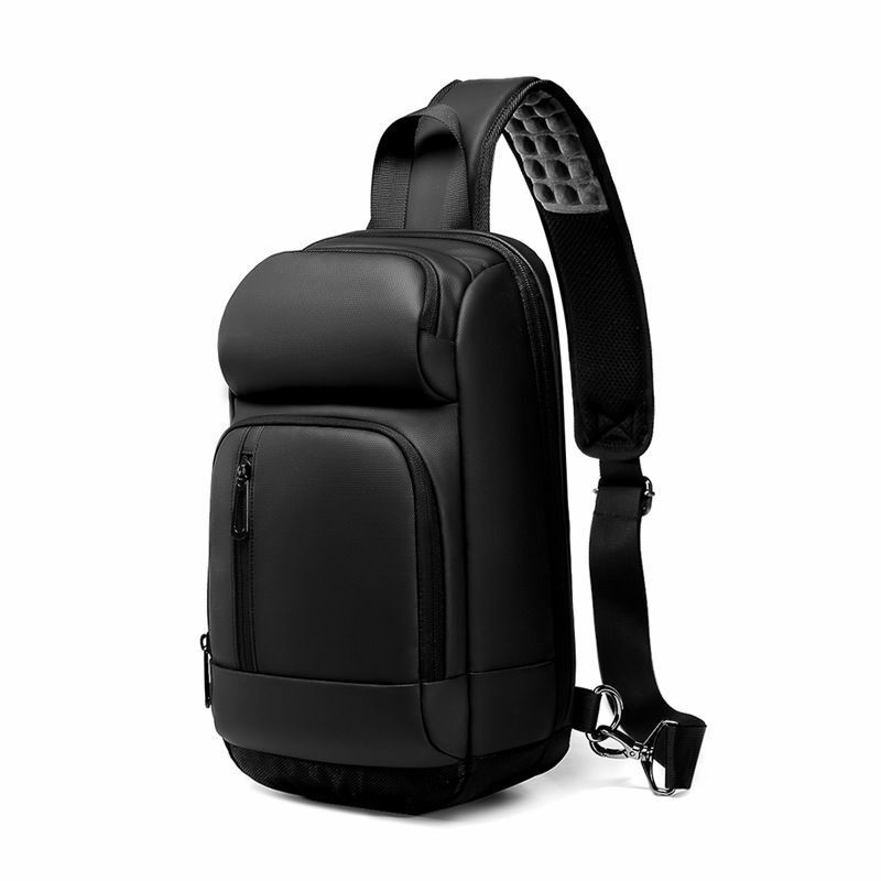 Bolso de pecho multifunción de gran capacidad para hombre, bandolera impermeable, bolso de hombro de viaje con carga USB