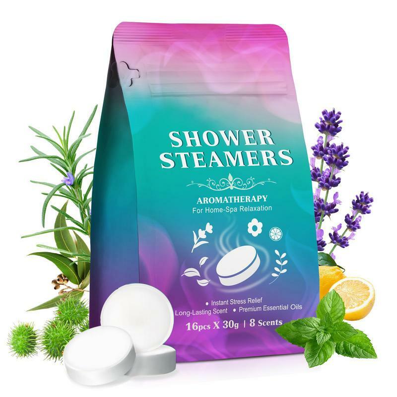 Shower Steamer 16 buah Shower Bombs aromaterapi mandi Steamer Set santai hadiah untuk wanita istri pacar ibu untuk