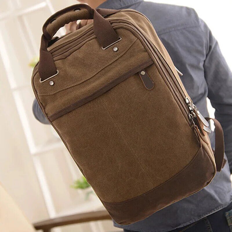 Canvas Shoulder Bag Handbag with Two Large Bag Backpack Computer Backpack Student Casual Shoulder