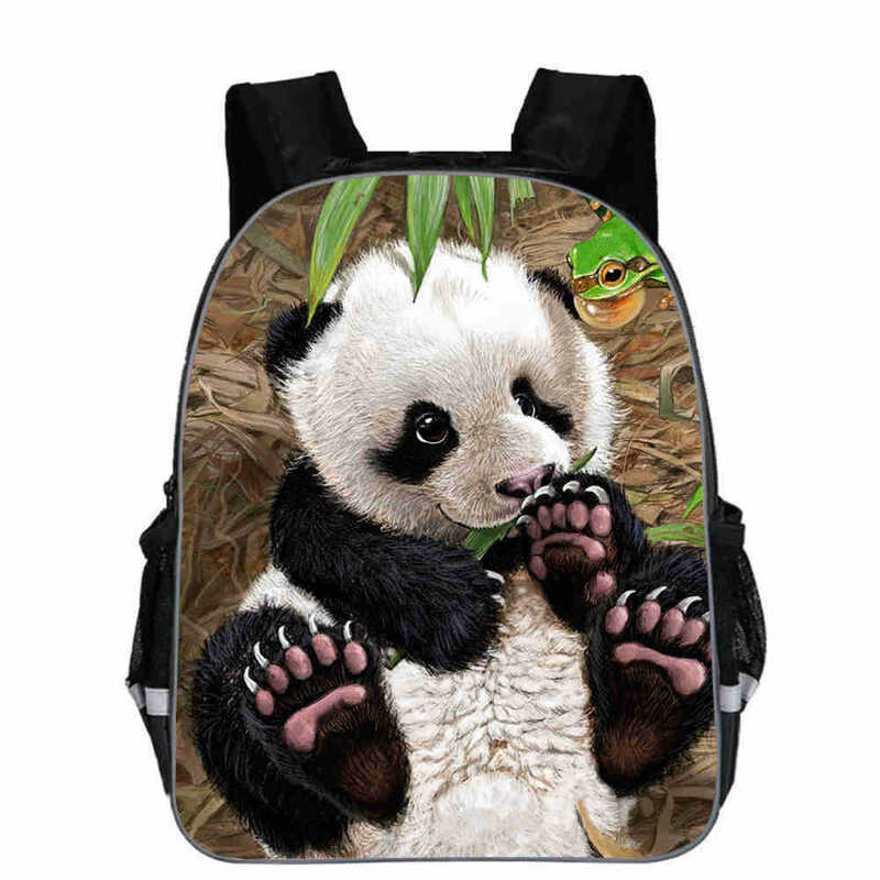 Kid School Bags Boys Girls Animal Panda Print Schoolbags Primary Student Large Capacity Backpack Sets Women/men Beautiful Bags