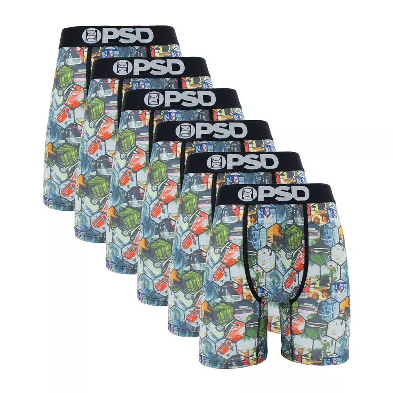 Fashion 6Pcs Print Men Underwear Boxer Cueca Male Panty Lingerie Underpants Panty Boxershorts Sexy Boxers Briefs S-XX Men