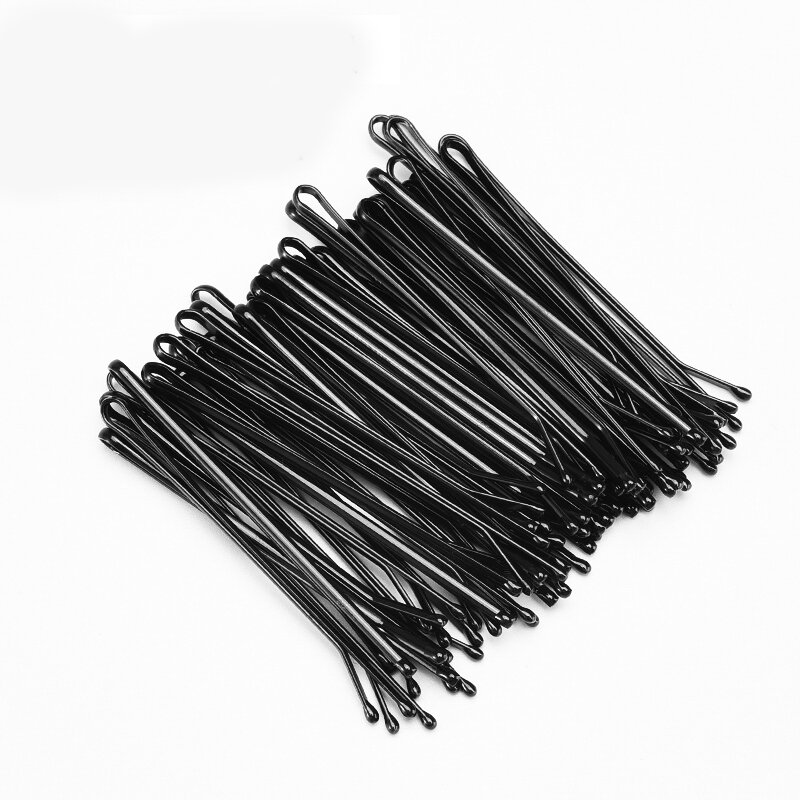 AWAYTR-horquillas de aleación en forma de U, horquillas onduladas de Metal negro, pasadores, Barrettes, herramientas de peinado nupcial, 50/100 piezas, 5,5 cm
