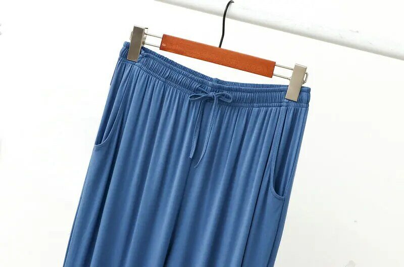 Fdfklak-Pantalones bombachos para dormir para hombre, ropa de dormir informal, holgada, para primavera y verano, L-3XL