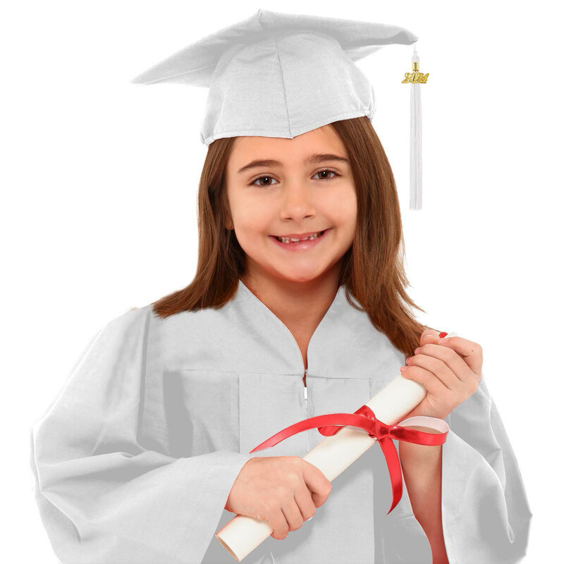 Kinder akademische Kleidung Schuluniformen für Kinder 2024 beliebte Vorschule Kindergarten Abschluss kleid Schal Quaste Kappe Sets