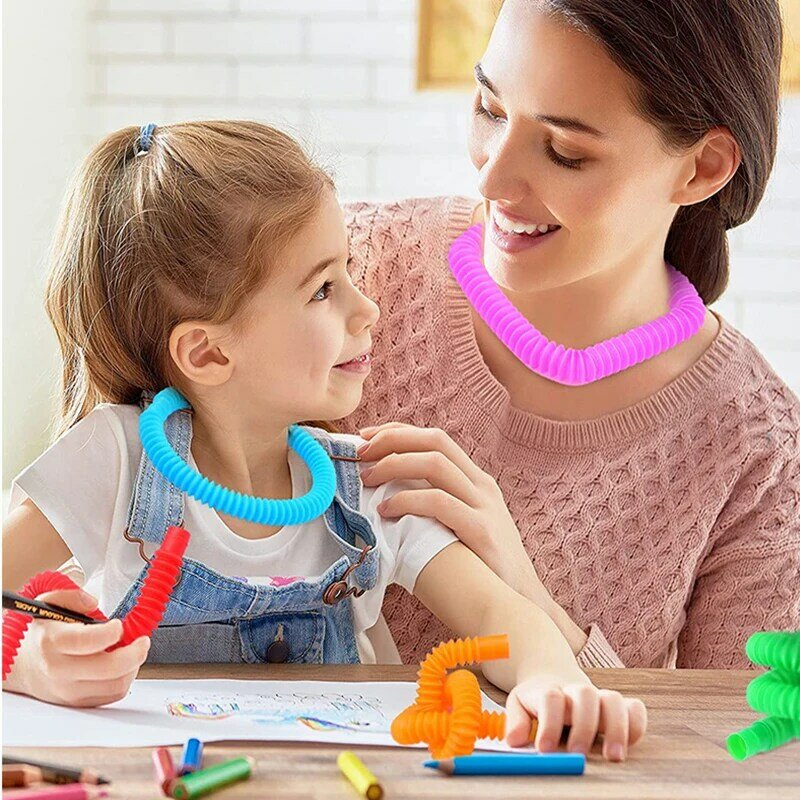 Juguetes sensoriales de tubo telescópico para niños, juguete educativo para aliviar el estrés, juguetes para apretar, regalos