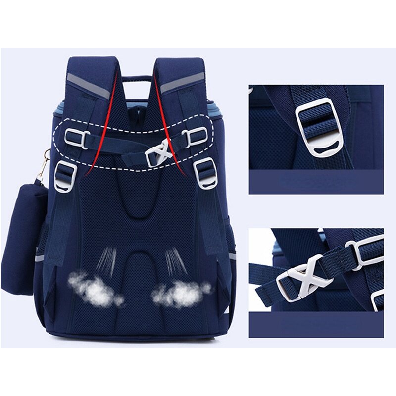 New Primary Girls Boys Students School Pen Bags Pupil Children Fashion British Style Large Capacity Backpacks Breathable Mochila